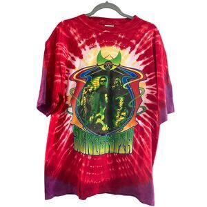 Vintage 2002 Aerosmith Girls Of Summer 2002 Red Tie Dye Tour Shirt-Large